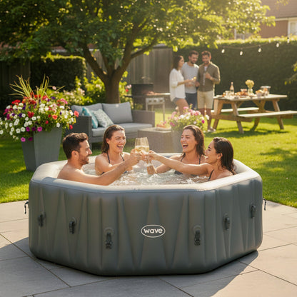 Aegean | 6-Person Inflatable Hot Tub | Integrated Heater | UKCA