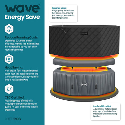 Aegean | 6-Person Inflatable Hot Tub | Integrated Heater | UKCA