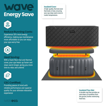 Pacific | 4/6-Person Inflatable Hot Tub | Integrated Heater | UKCA