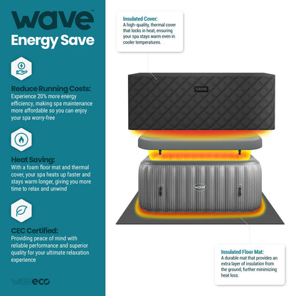 Pacific | 4/6-Person Inflatable Hot Tub | Integrated Heater | UKCA